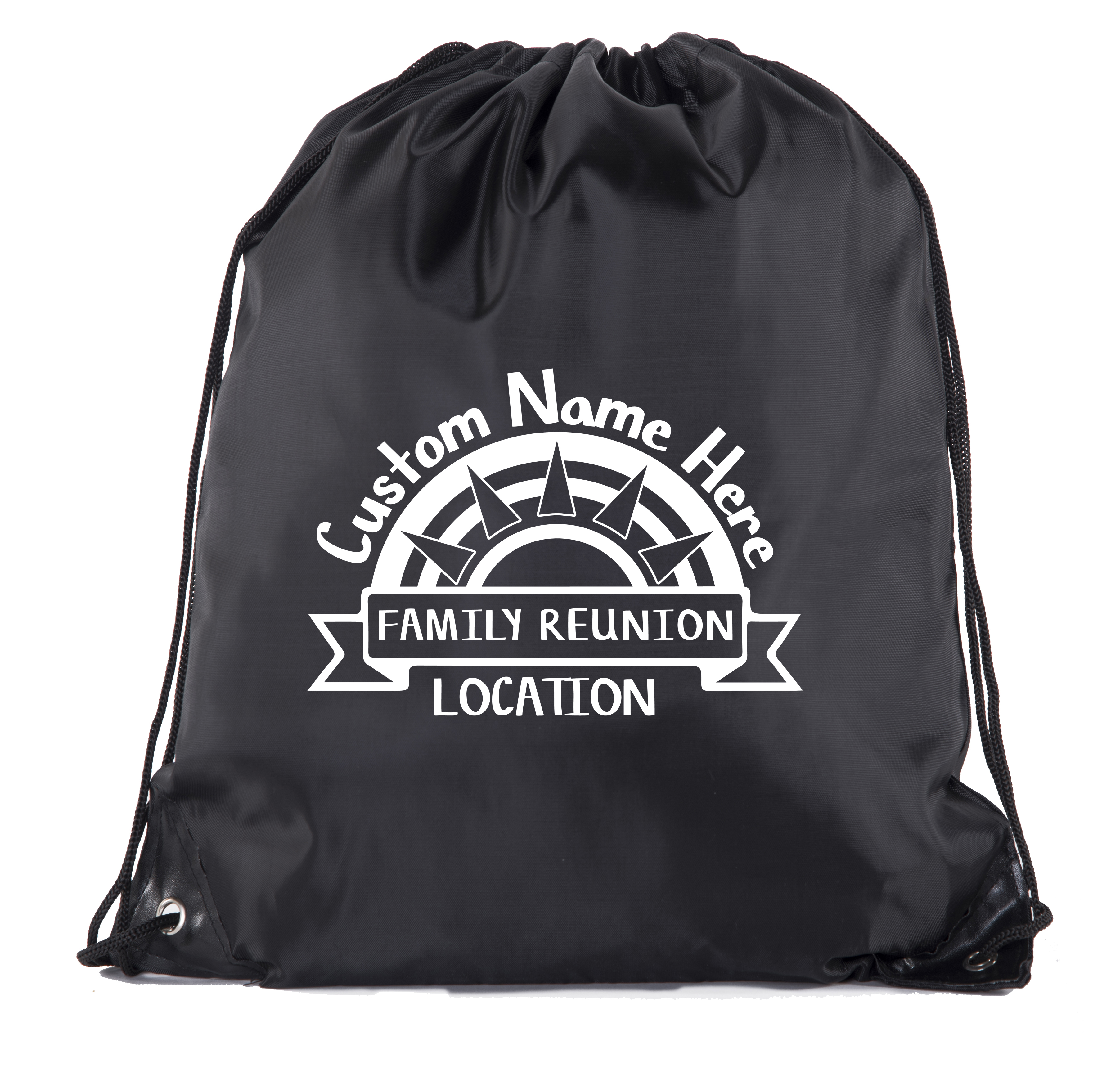Sunset with name and Date white print-Family Reunion Party Favor Bags