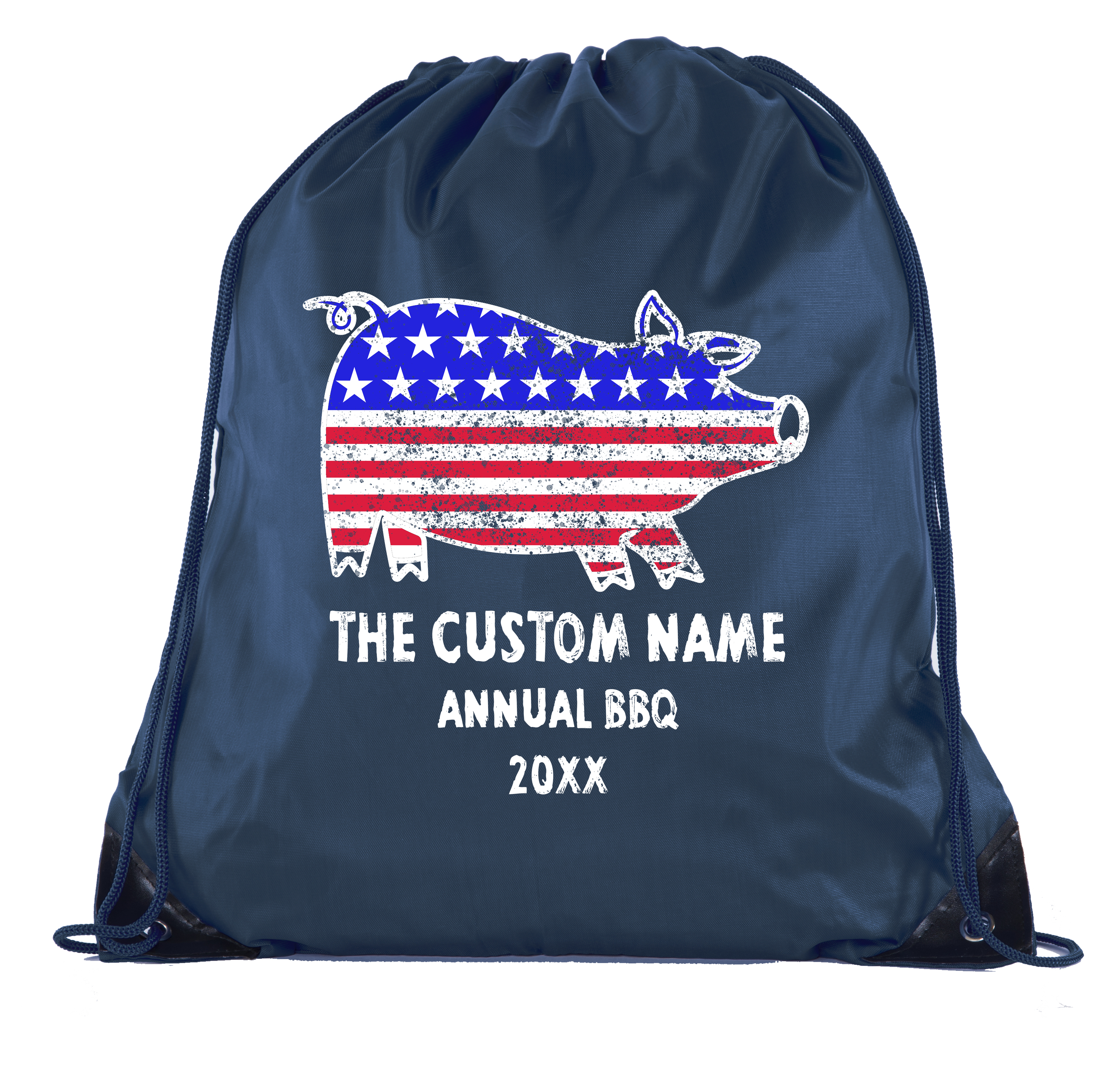 American Flag Pig with custom name -Family Reunion Party Favor Gift Bags