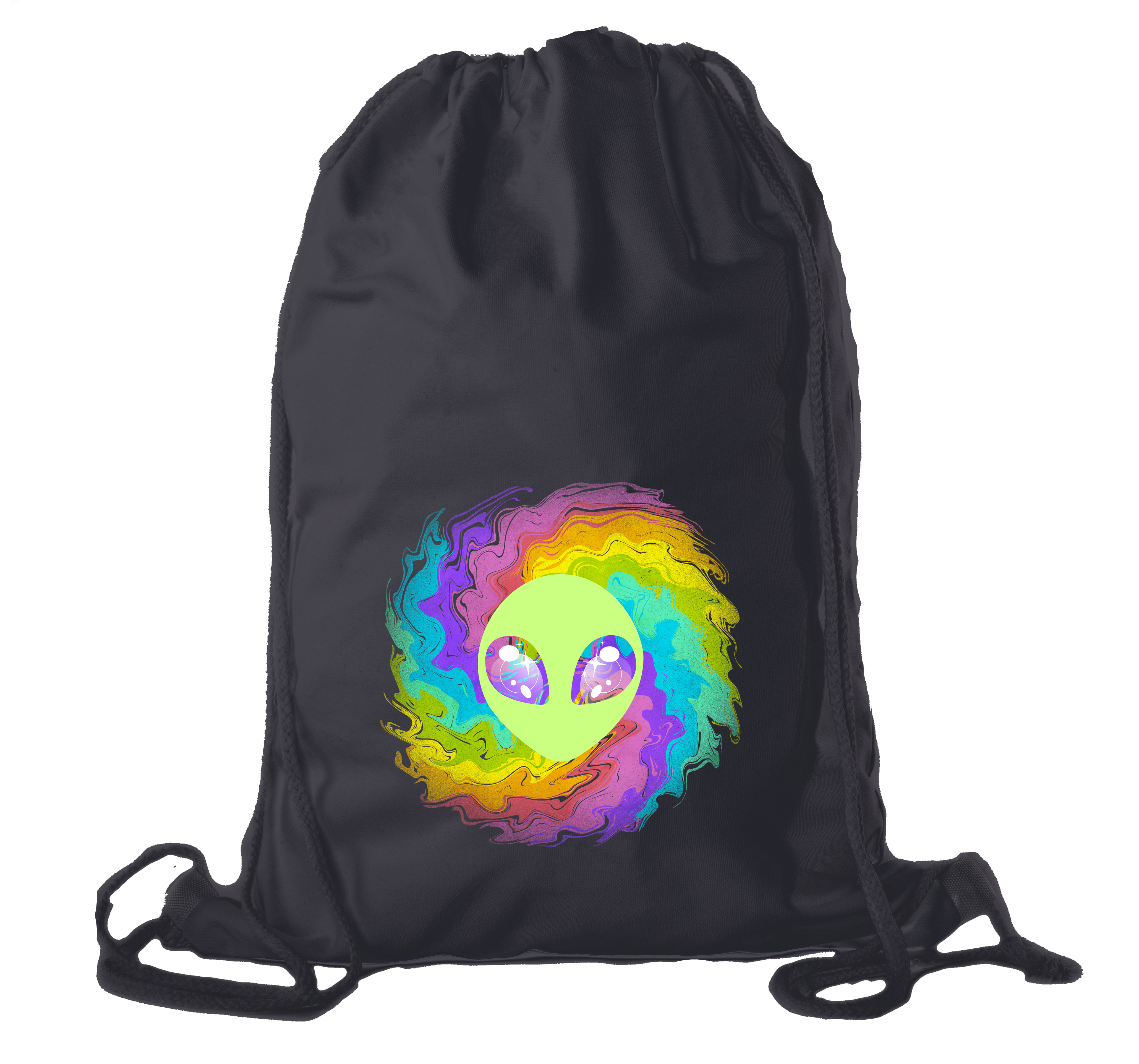 Trippy Tie-Dye Alien, Cute Cotton Bags, Graphic Kid’s Bags!