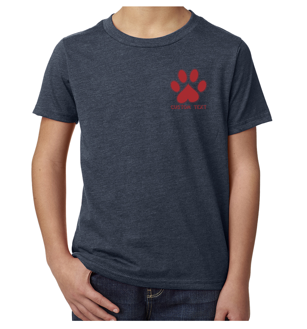Paw Print with Custom name or text, Kids Personalized T-shirts, Dog Shirts - Picture 7 of 9