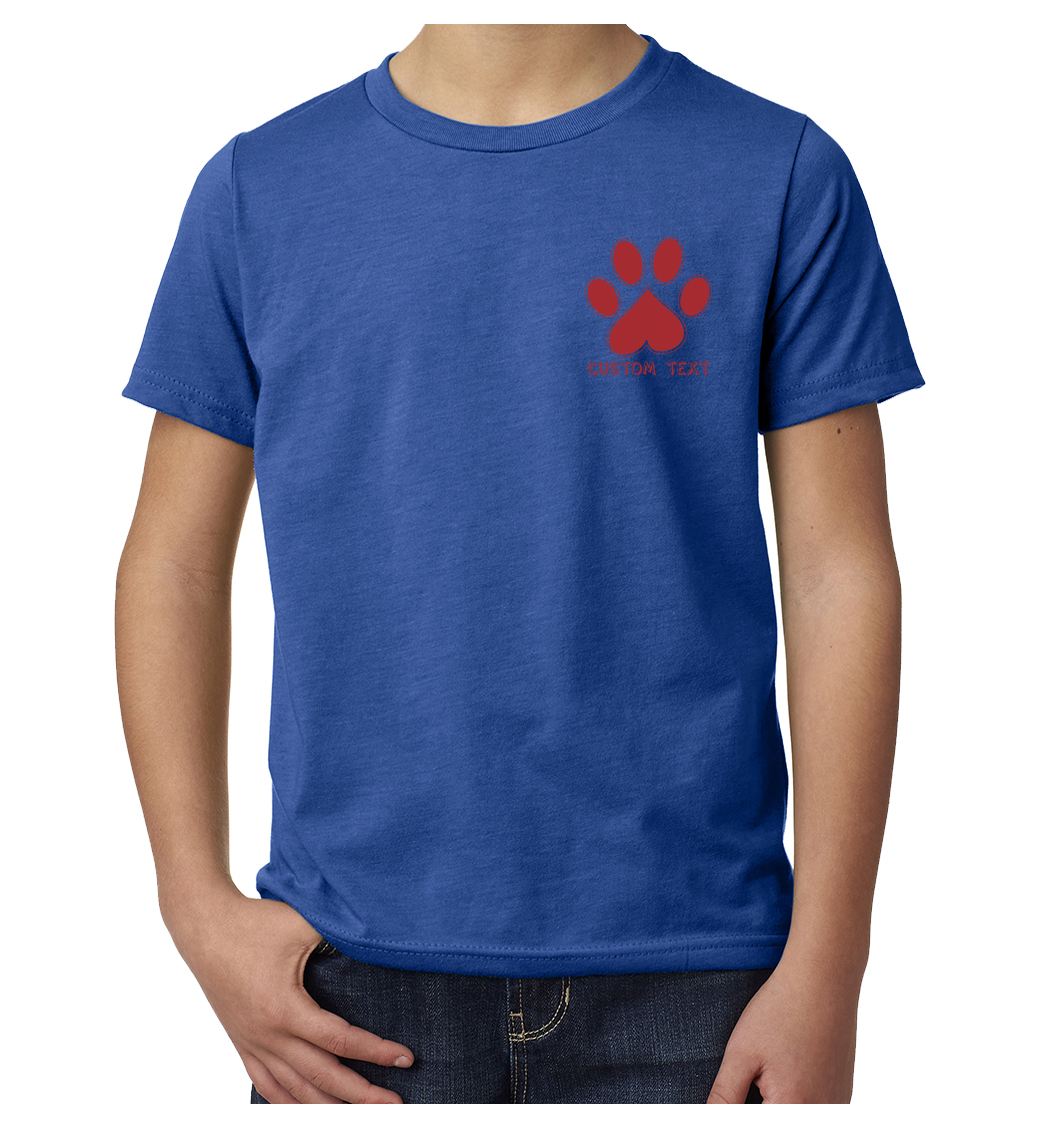Paw Print with Custom name or text, Kids Personalized T-shirts, Dog Shirts - Picture 8 of 9