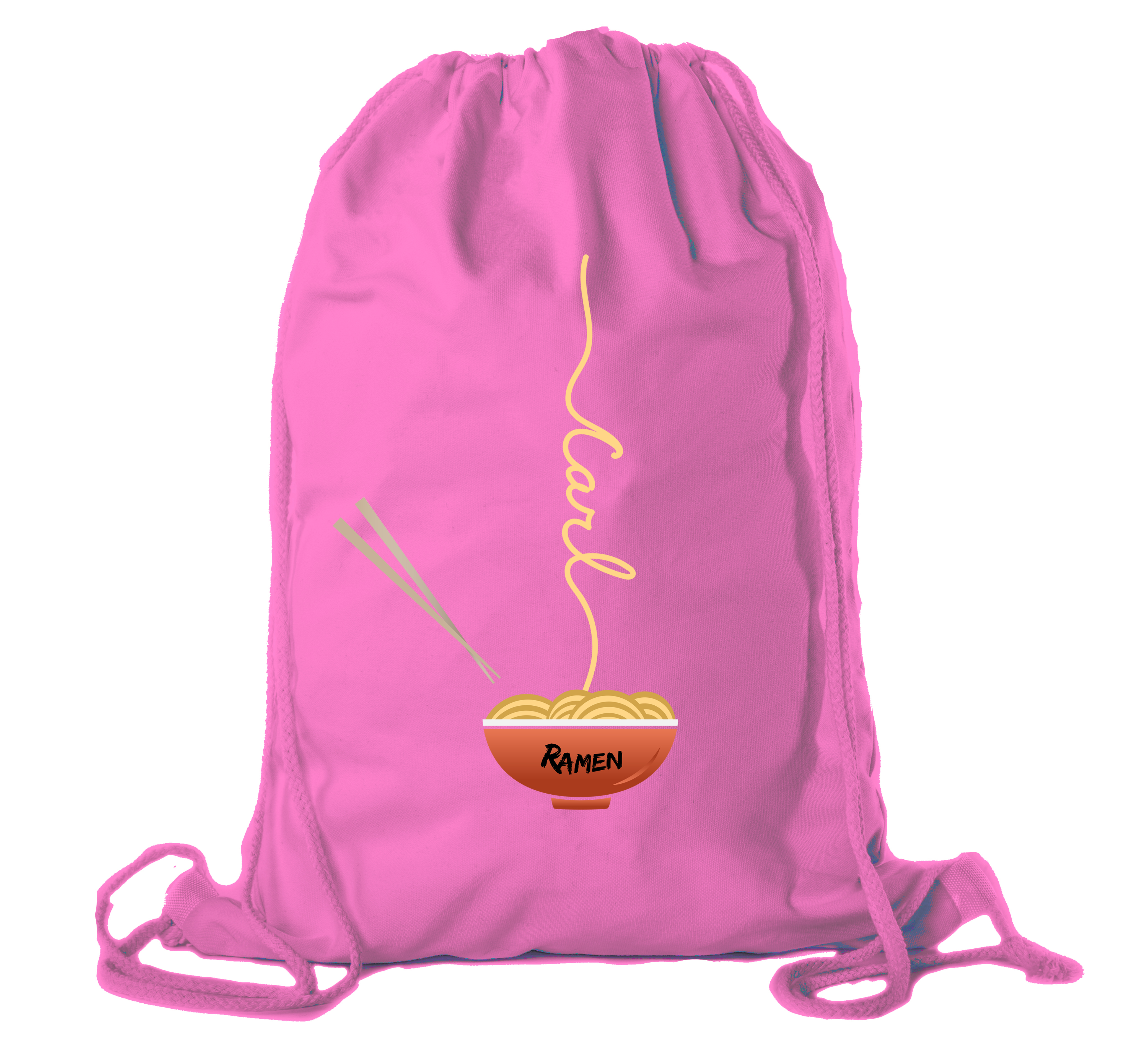 Ramen noodle Backpack Personalized Drawstring Bag Cotton Canvas Cinch Backpacks - Imagen 7 de 14