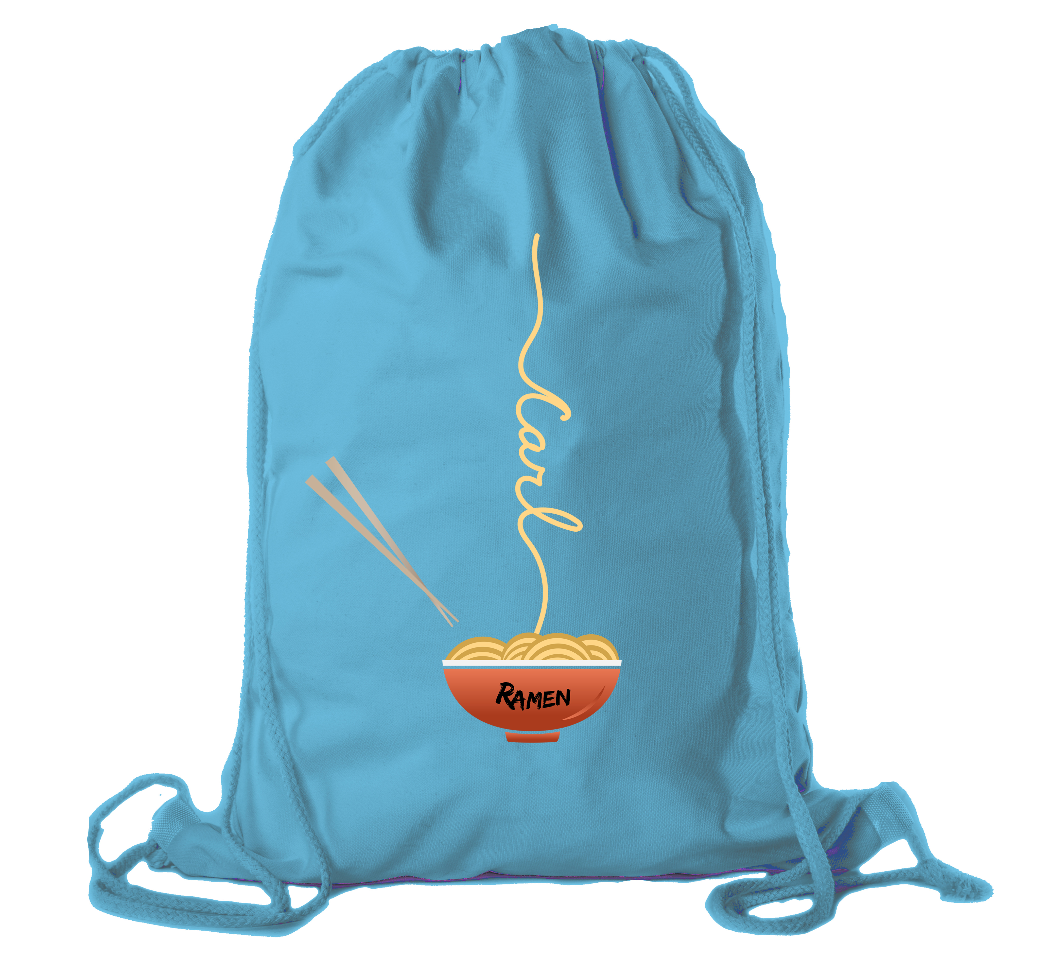 Ramen noodle Backpack Personalized Drawstring Bag Cotton Canvas Cinch Backpacks - Imagen 12 de 14