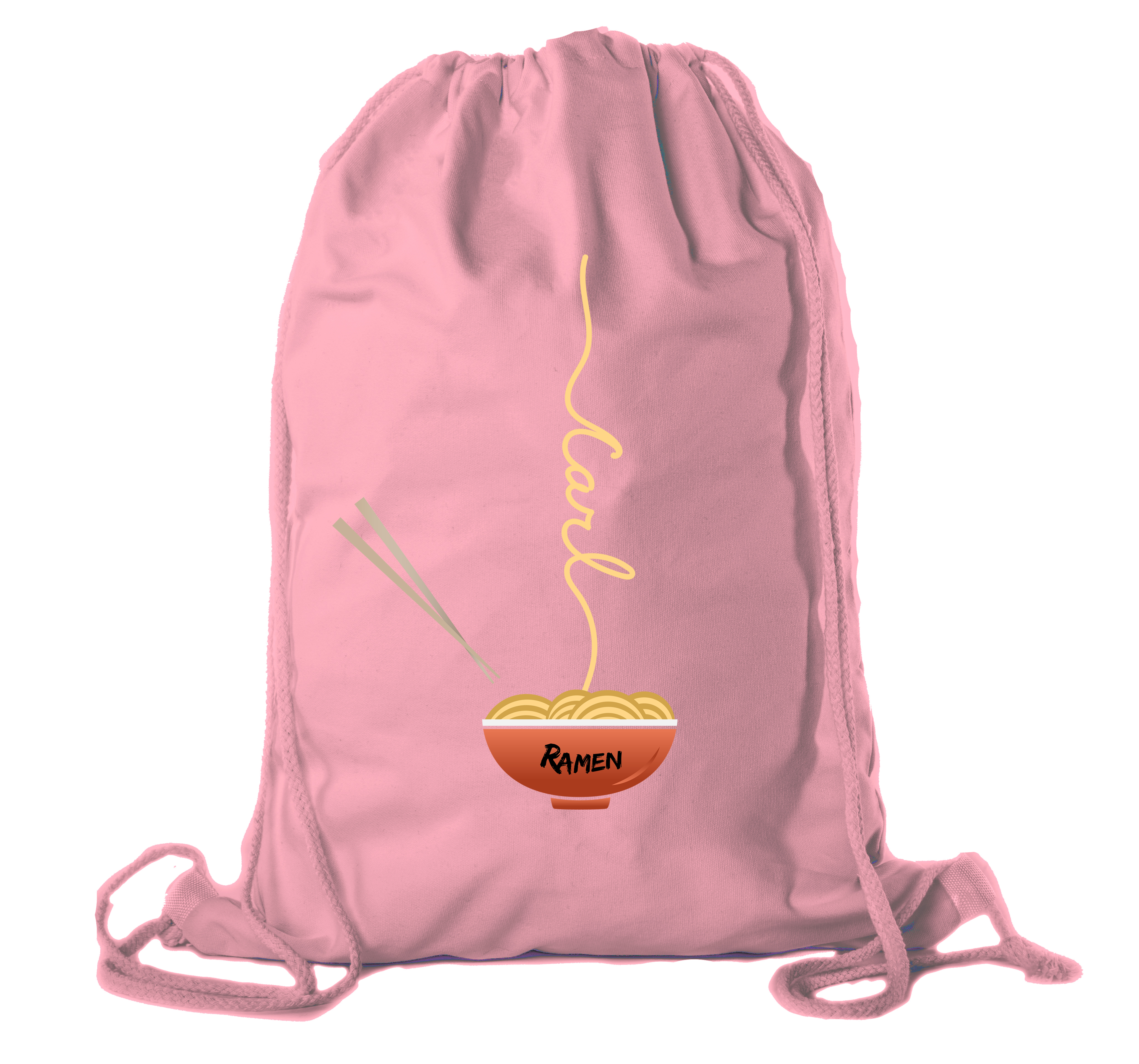 Ramen noodle Backpack Personalized Drawstring Bag Cotton Canvas Cinch Backpacks - Imagen 13 de 14