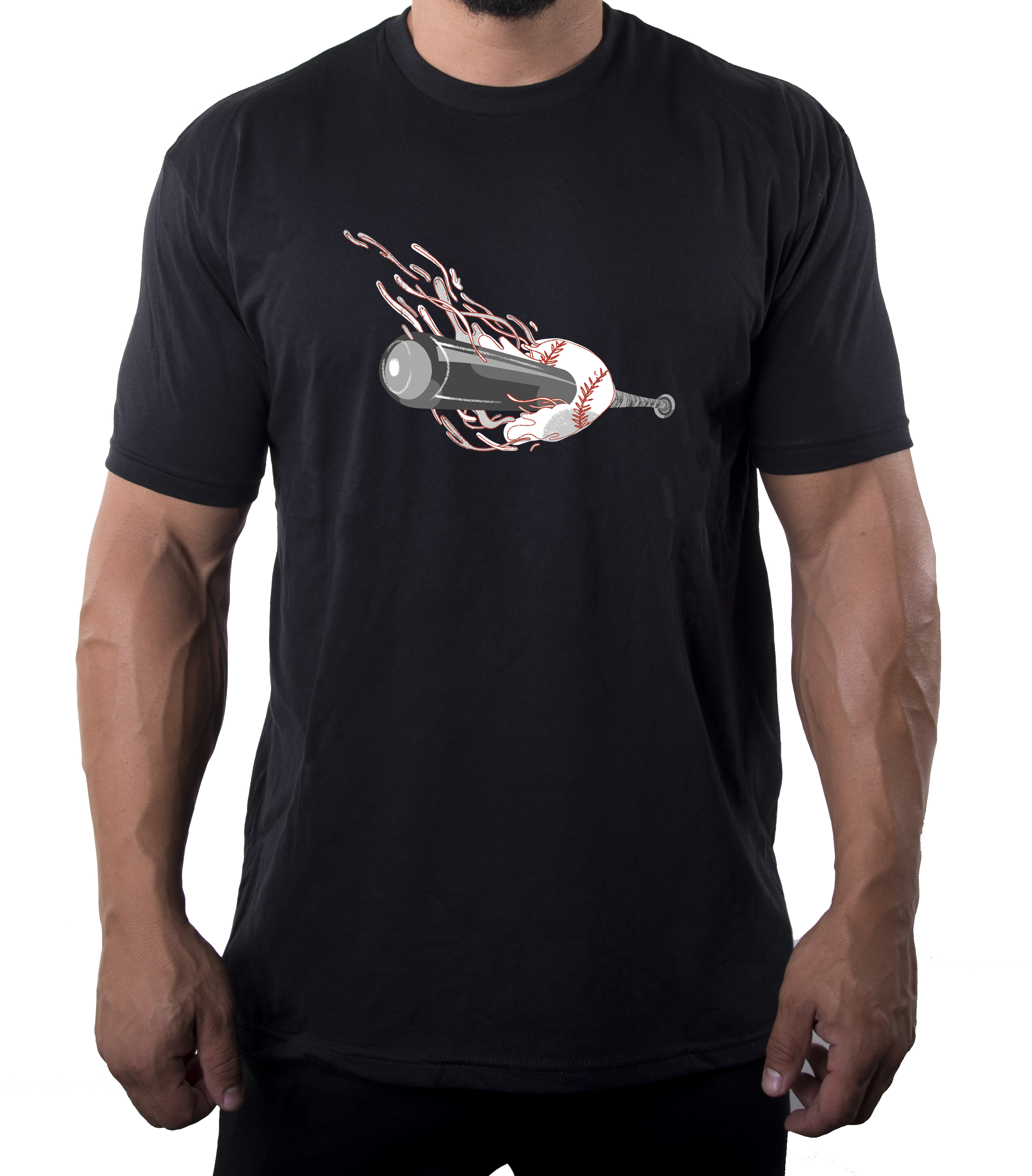 Bat through Baseball Shirt Men's Graphic T-shirts, Cool Baseball shirts - Picture 4 of 7