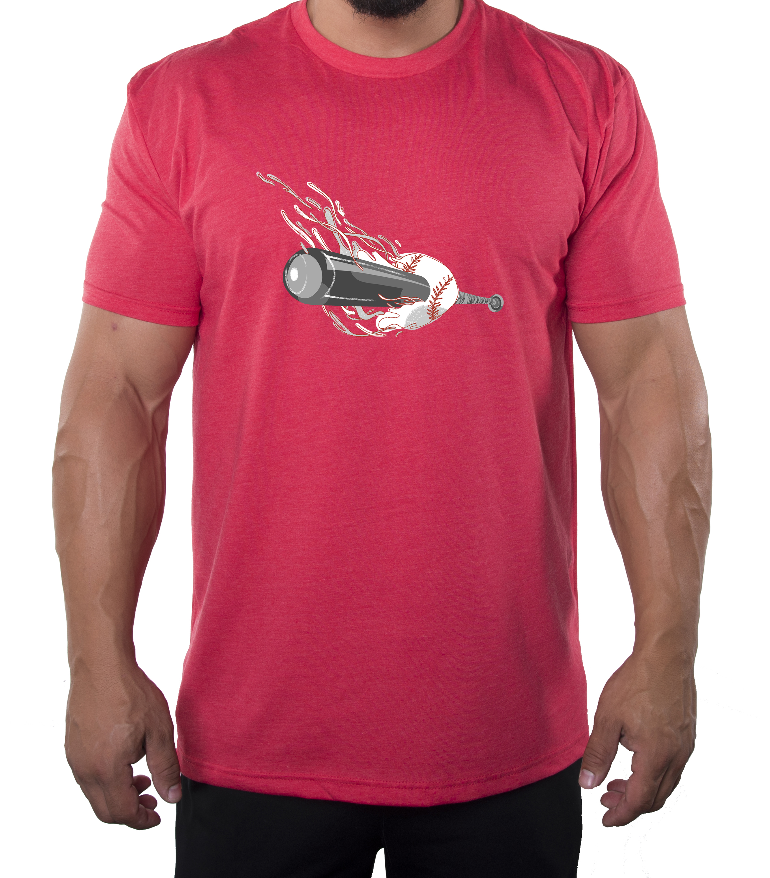 Bat through Baseball Shirt Men's Graphic T-shirts, Cool Baseball shirts - Picture 6 of 7