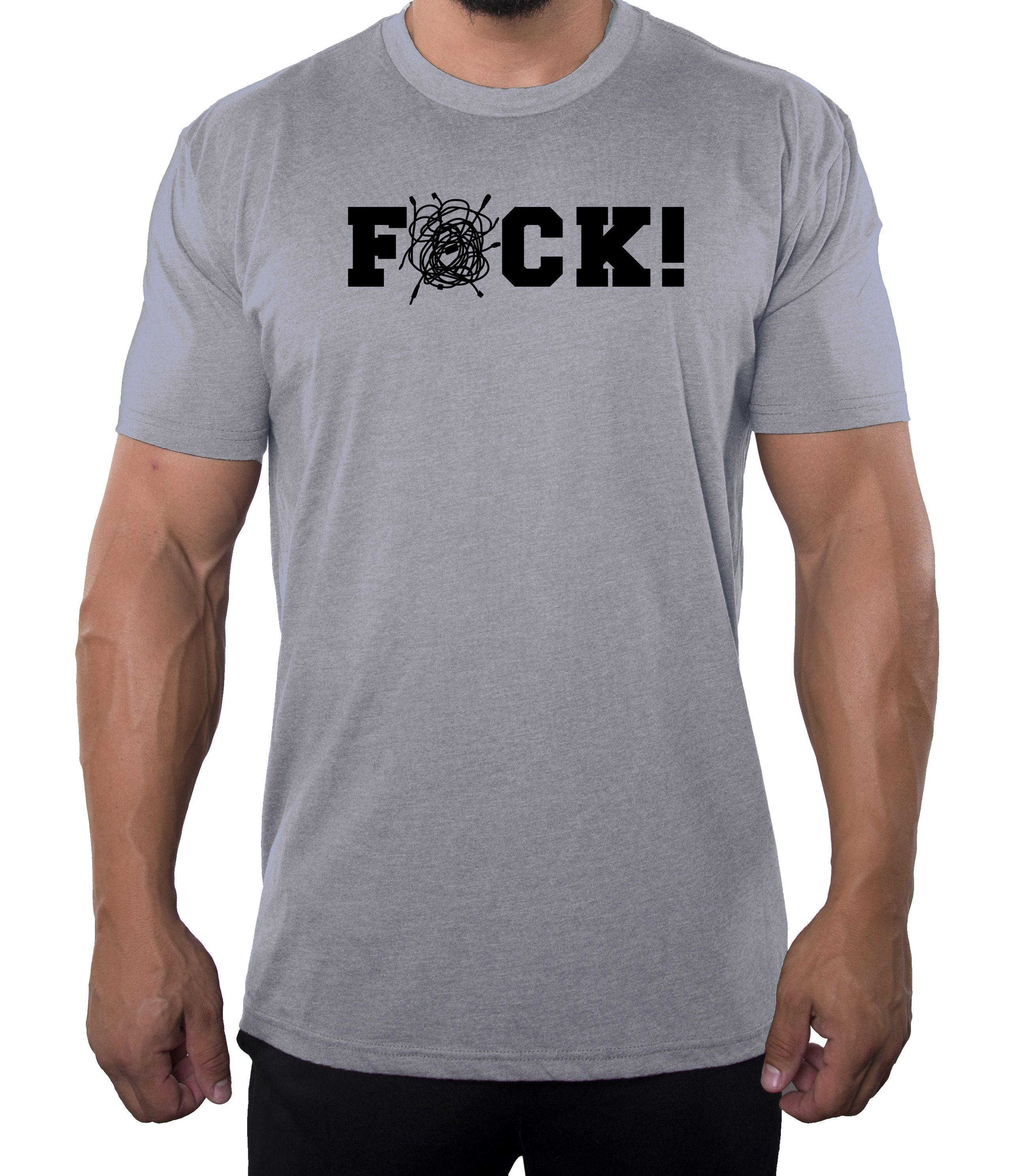 F*ck! T-shirt filo aggrovigliato, magliette uomo divertenti, magliette grafiche uomo - Foto 3 di 5