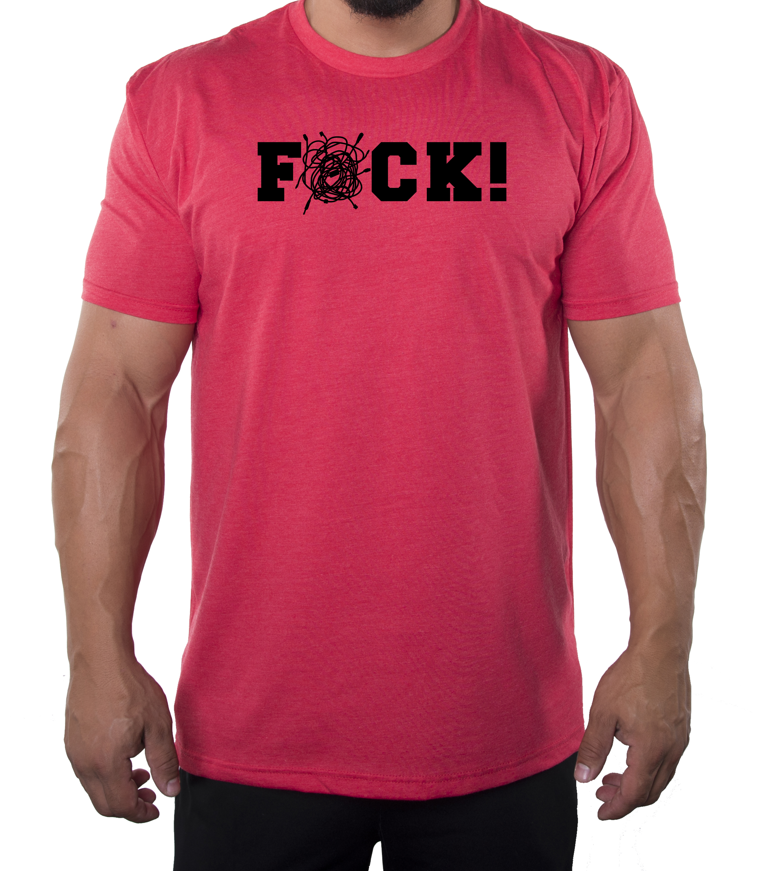 F*ck! T-shirt filo aggrovigliato, magliette uomo divertenti, magliette grafiche uomo - Foto 4 di 5