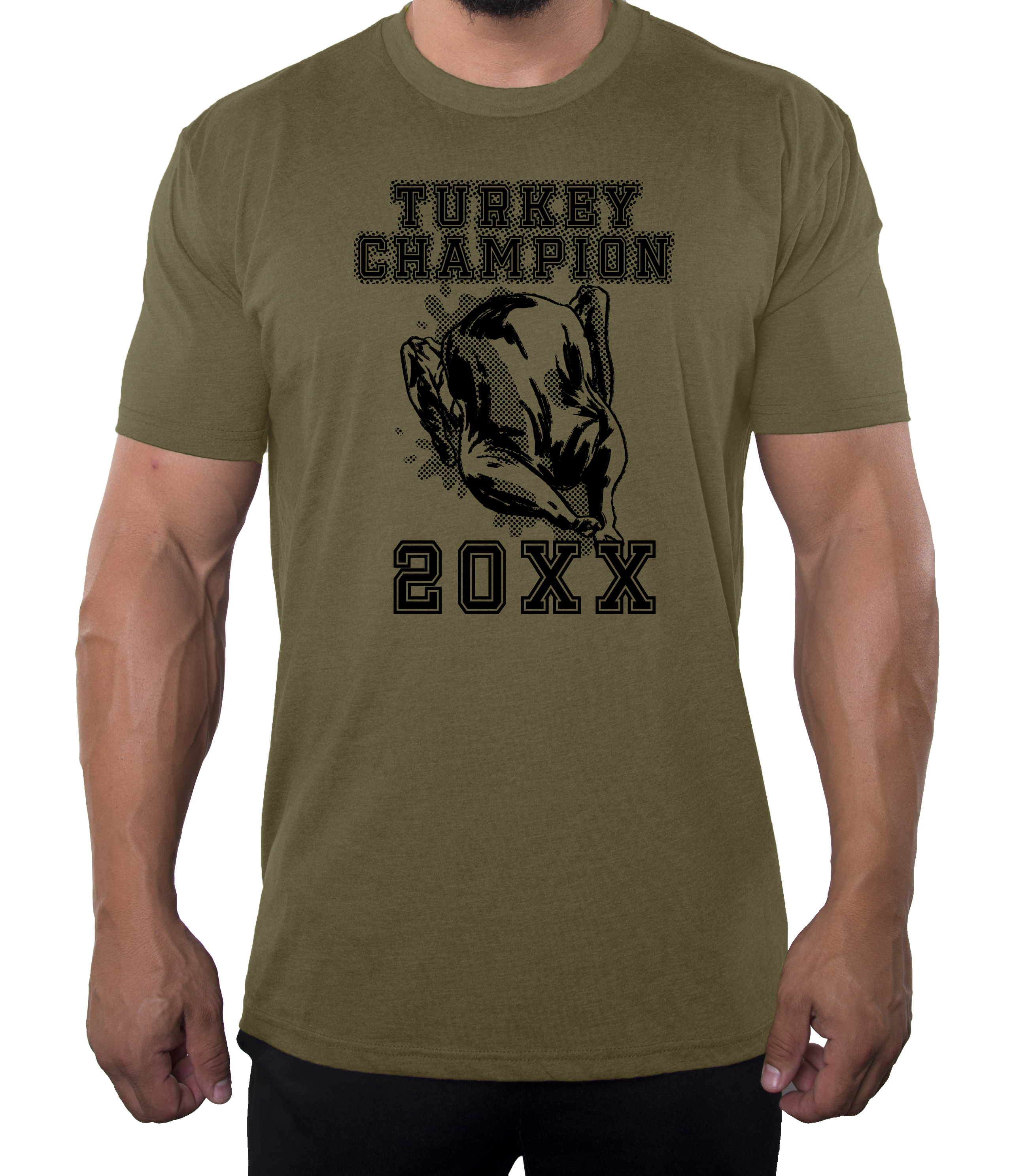 Turkey Champion Thanksgiving Men's Shirts, Custom Thanksgiving T-Shirts For Men - Picture 8 of 8