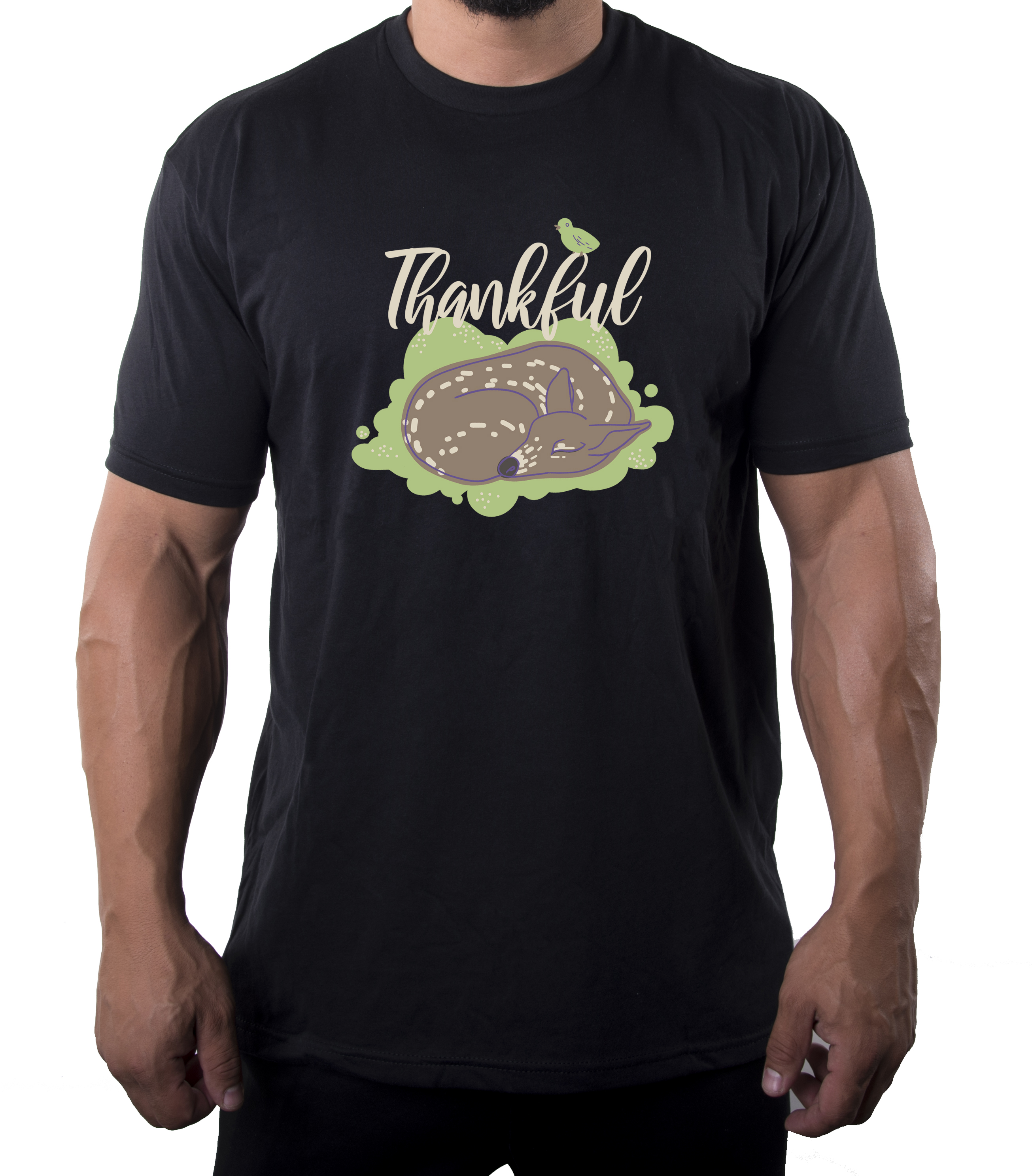 Thankful Baby Deer Men's Shirts, Funny Men's Tees, Thanksgiving Shirts for Men! - Imagen 5 de 9