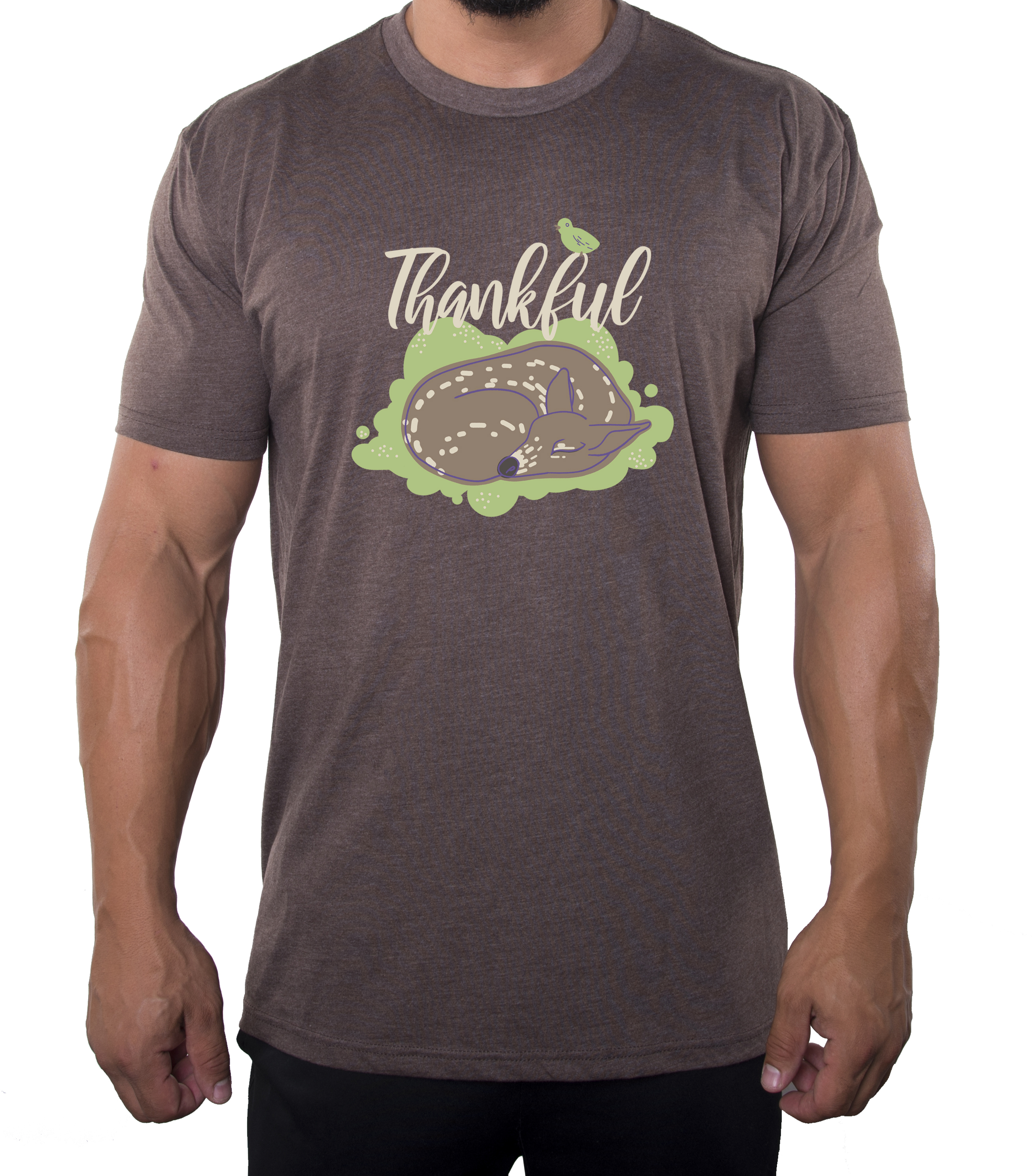 Thankful Baby Deer Men's Shirts, Funny Men's Tees, Thanksgiving Shirts for Men! - Imagen 6 de 9