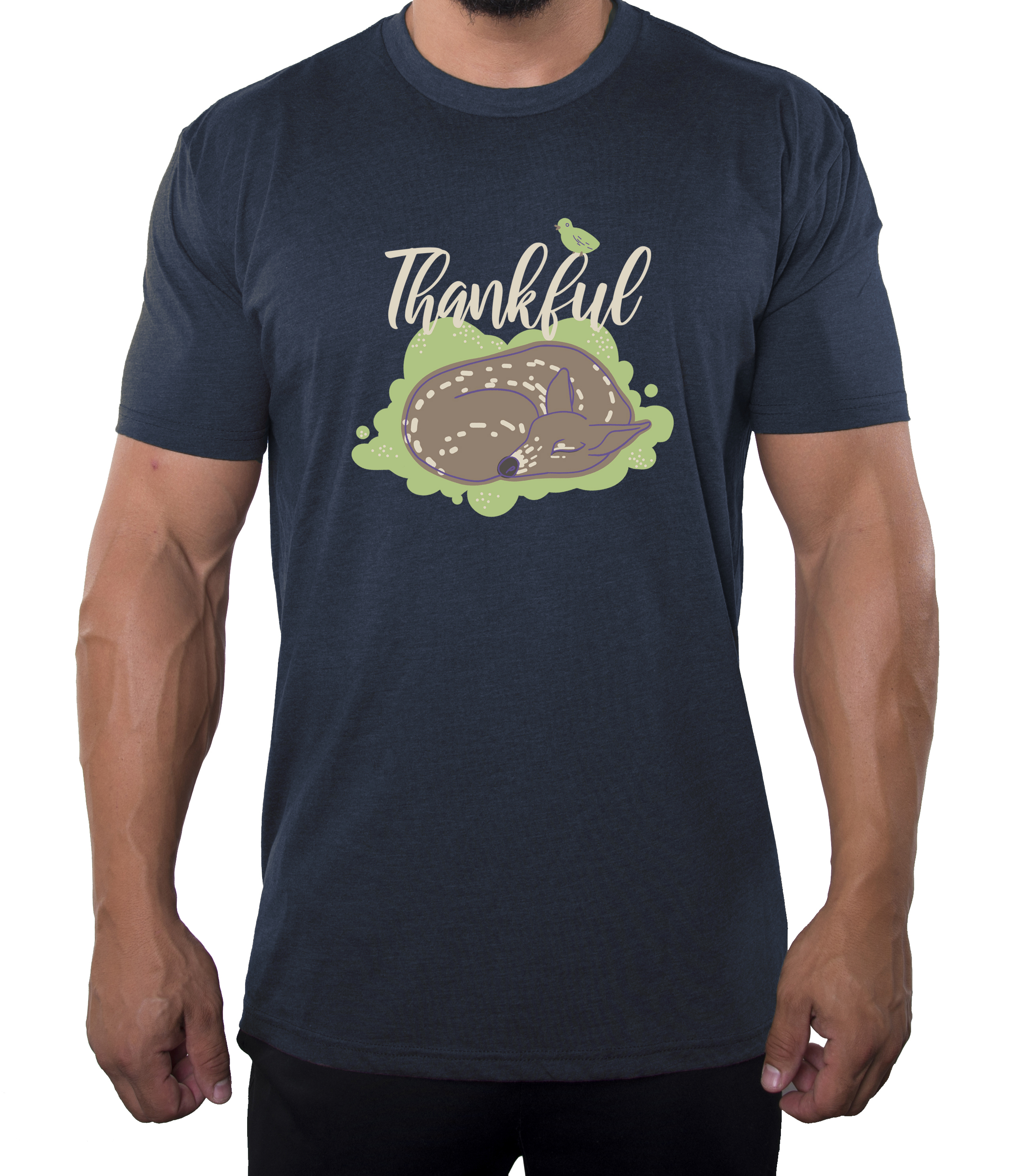 Thankful Baby Deer Men's Shirts, Funny Men's Tees, Thanksgiving Shirts for Men! - Imagen 4 de 9