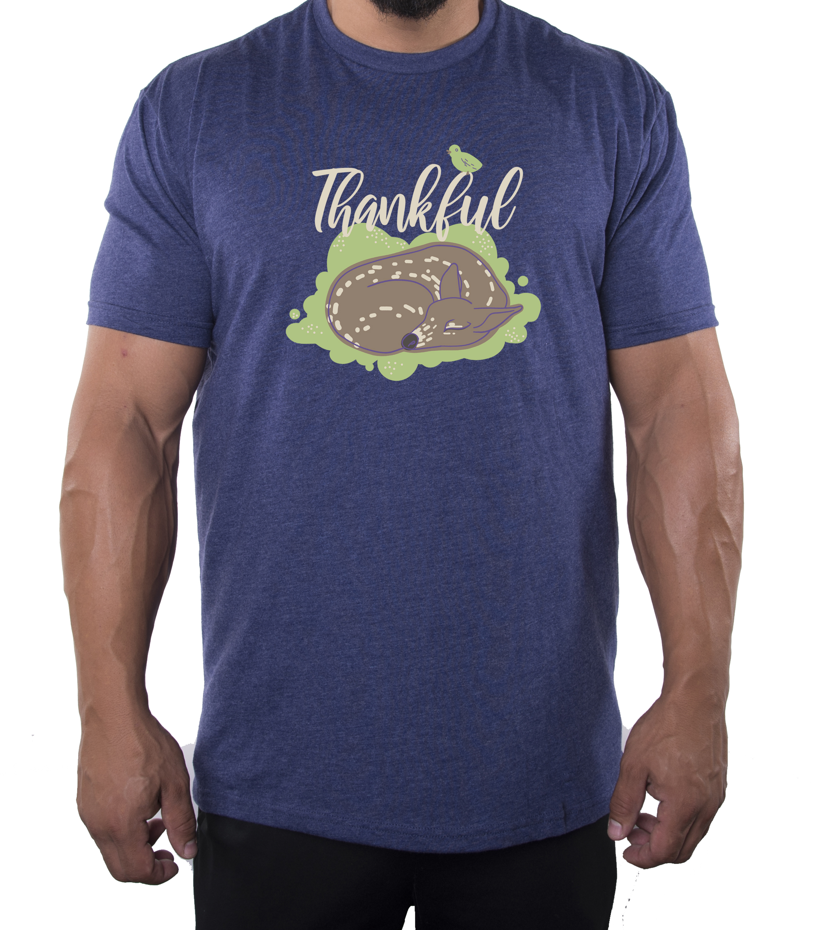 Thankful Baby Deer Men's Shirts, Funny Men's Tees, Thanksgiving Shirts for Men! - Imagen 9 de 9