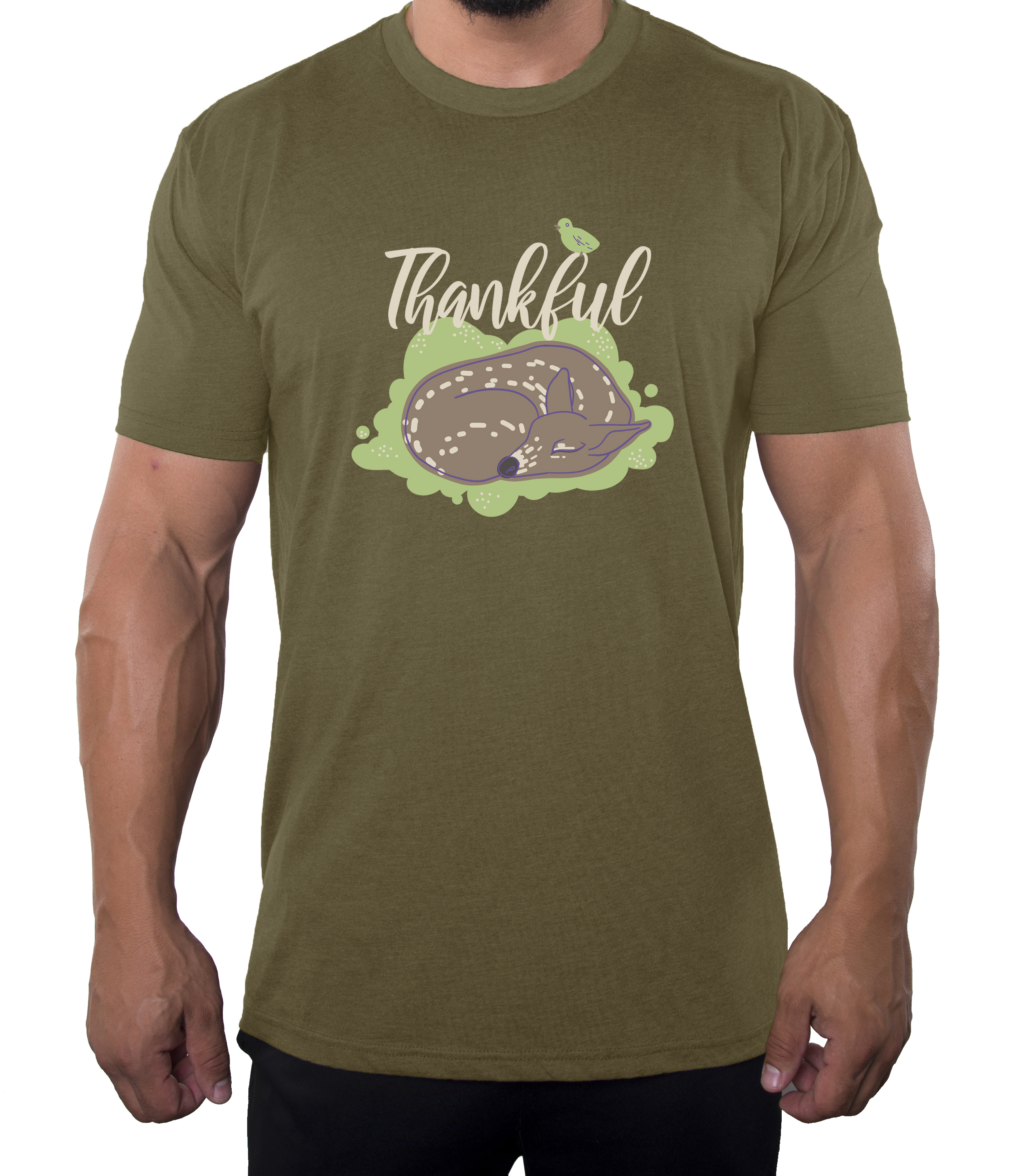Thankful Baby Deer Men's Shirts, Funny Men's Tees, Thanksgiving Shirts for Men! - Imagen 8 de 9