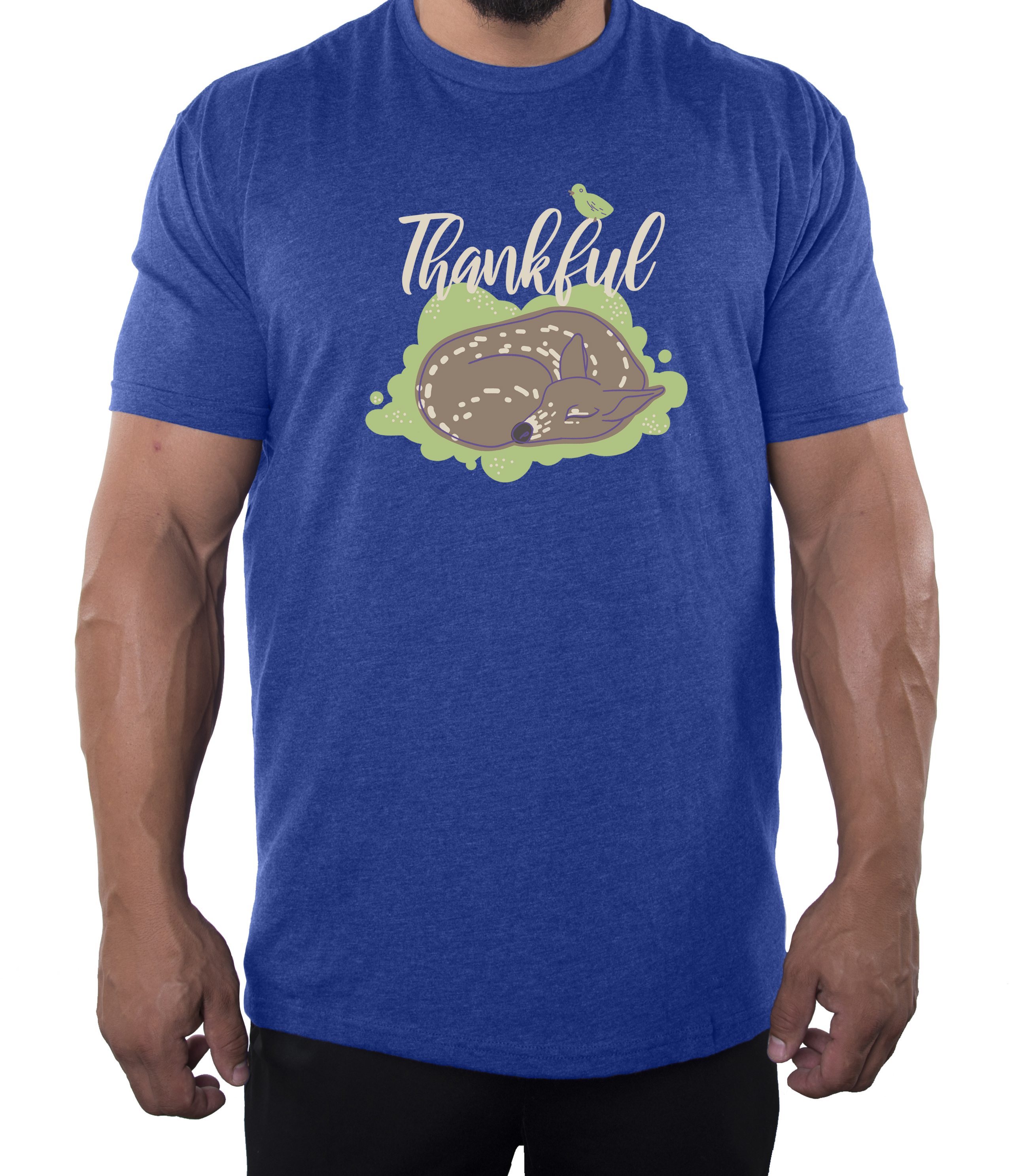 Thankful Baby Deer Men's Shirts, Funny Men's Tees, Thanksgiving Shirts for Men! - Imagen 7 de 9