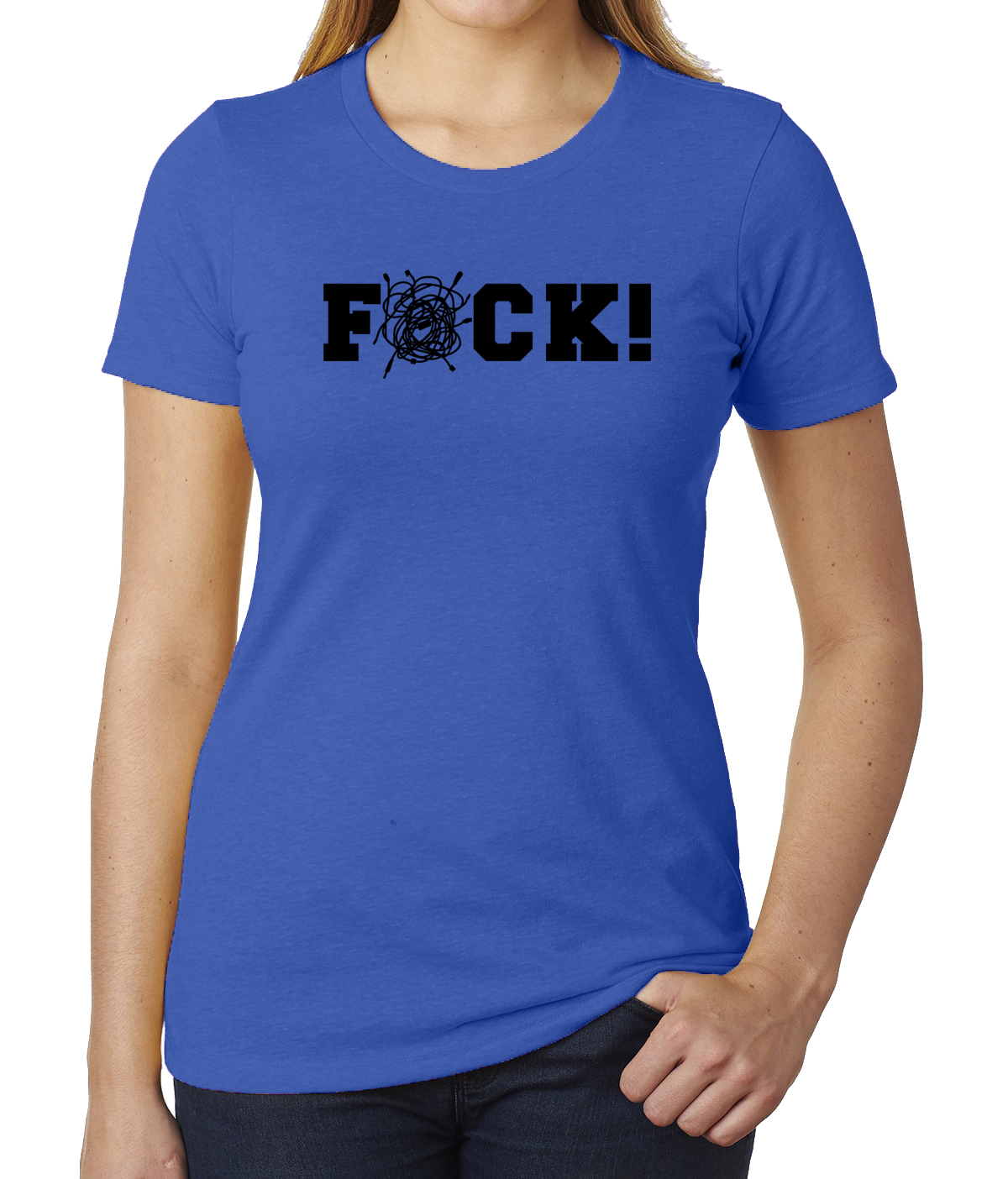 F*ck! Tangled Wire T-shirt, Funny Ladies T-shirts, Women's Graphic Tees - Picture 4 of 5
