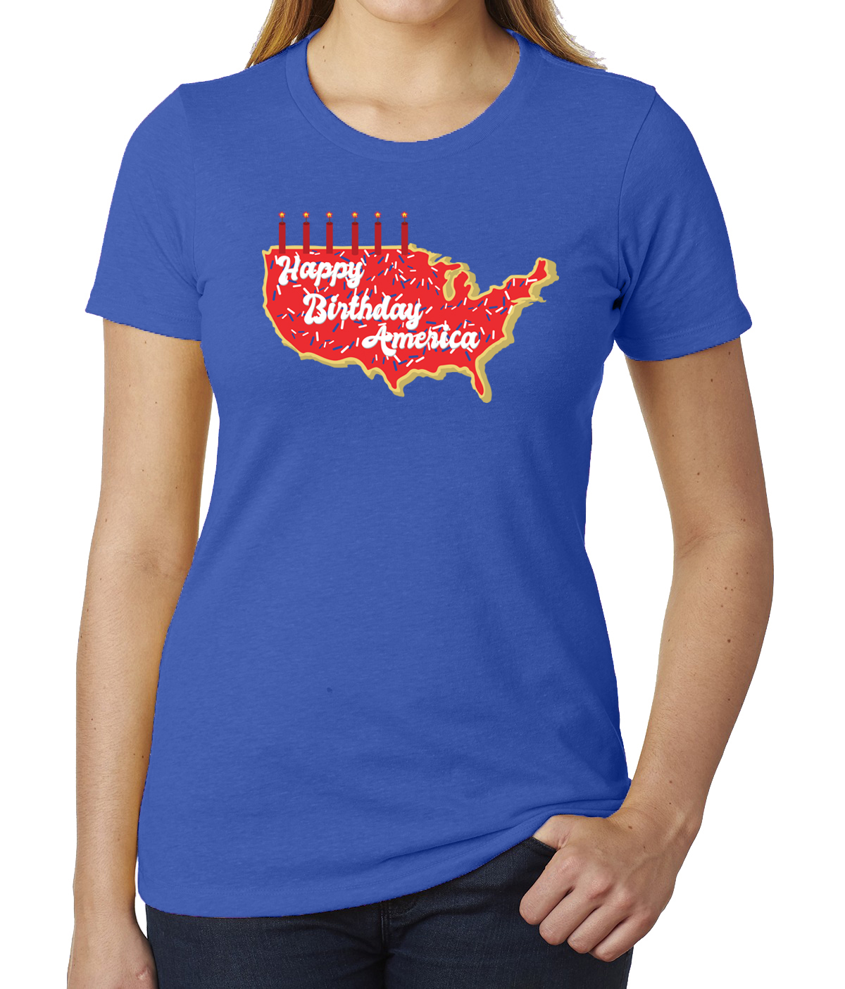 Happy Birthday America 4th of July Women's Tops - Picture 7 of 7