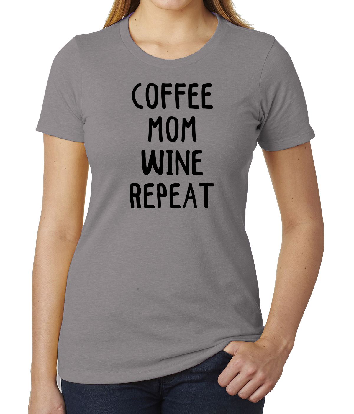 Coffee, Mom, Wine, Repeat Funny Graphic T-shirts, Cute Mom shirts - Picture 3 of 5