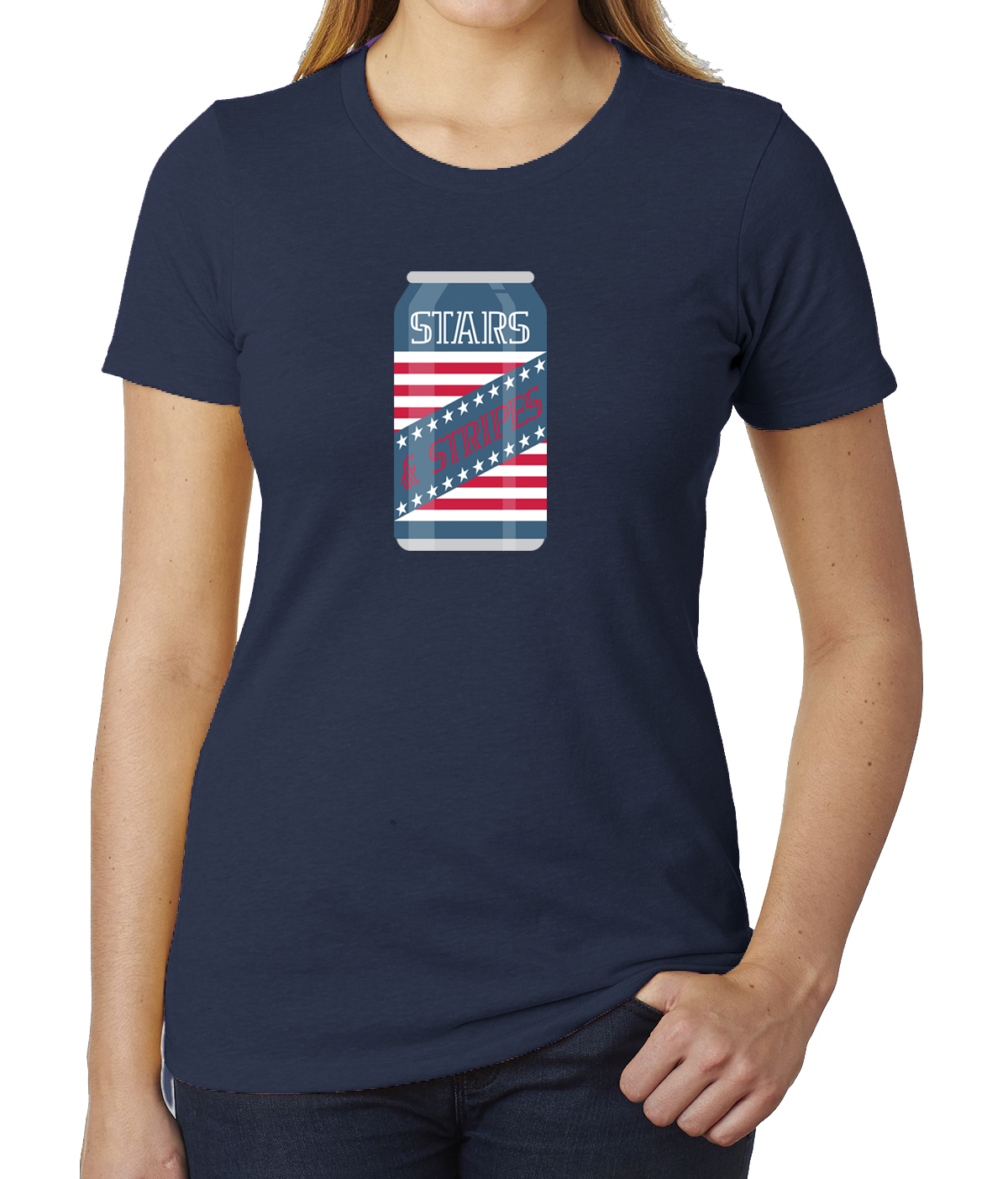 Stripes Beer T-shirts, Ladies Graphic 