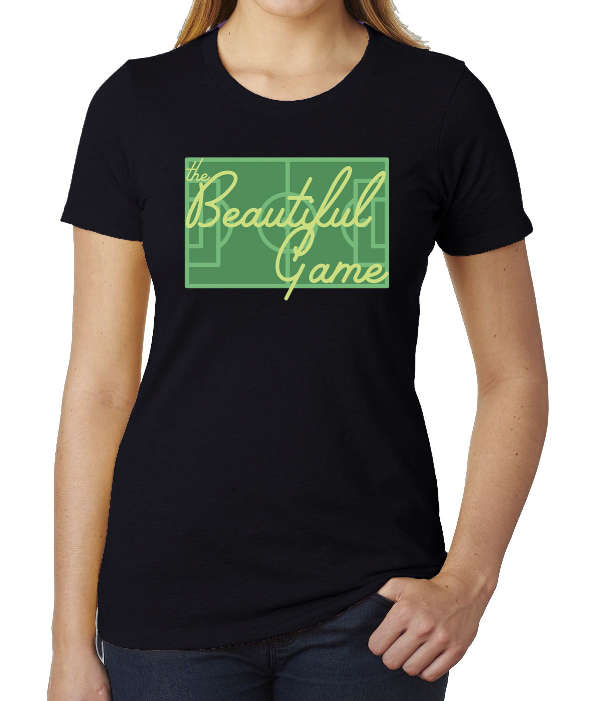 The Beautiful Game Women’s Soccer Shirts, Graphic T-shirts, soccer pitch shirt