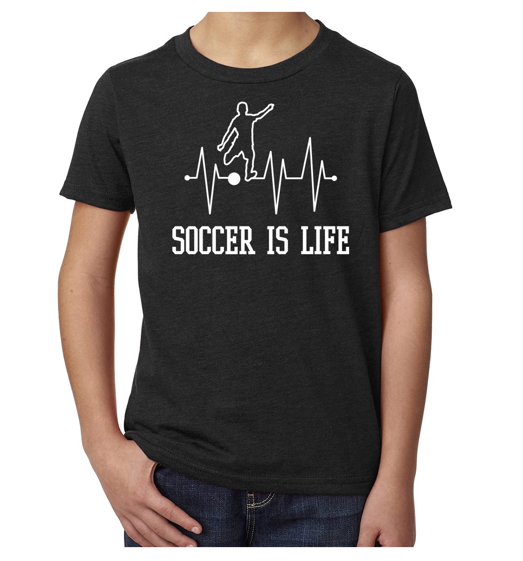 Soccer is Life Heartbeat Youth Soccer shirts, Graphic Soccer shirts - Picture 5 of 7