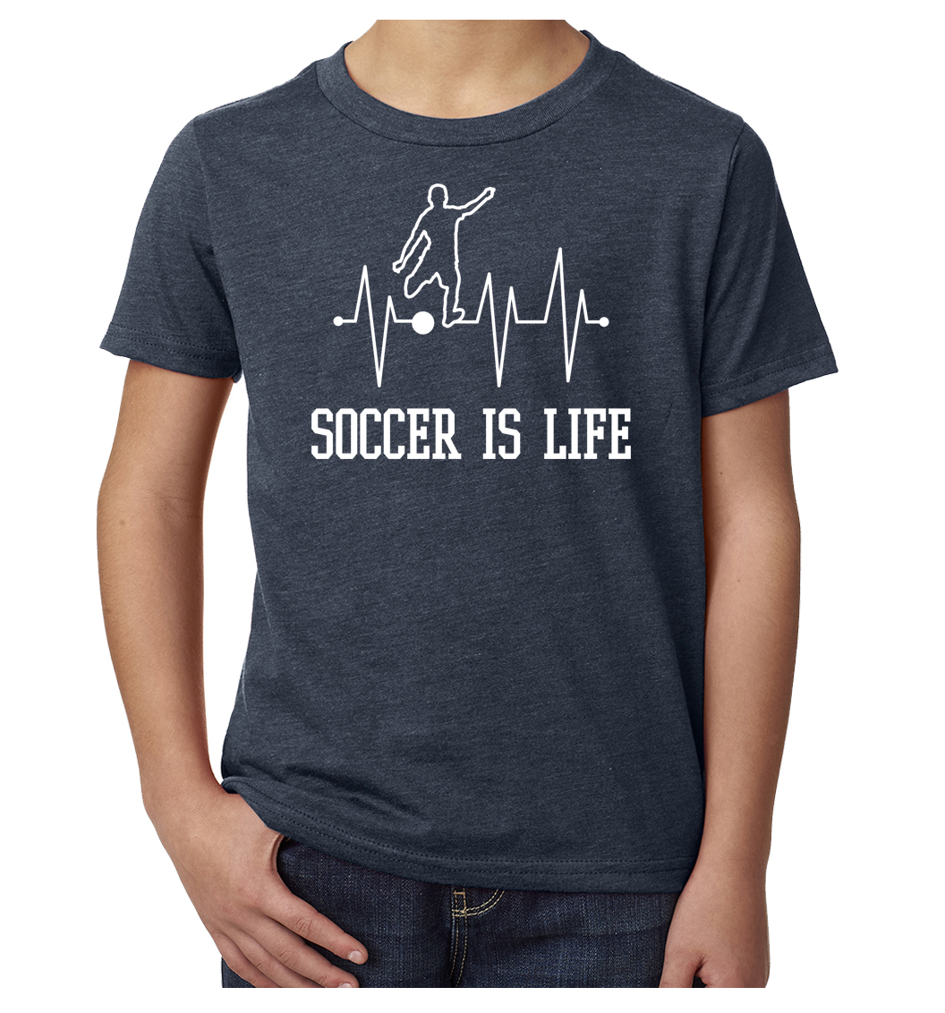 Soccer is Life Heartbeat Youth Soccer shirts, Graphic Soccer shirts - Picture 7 of 7