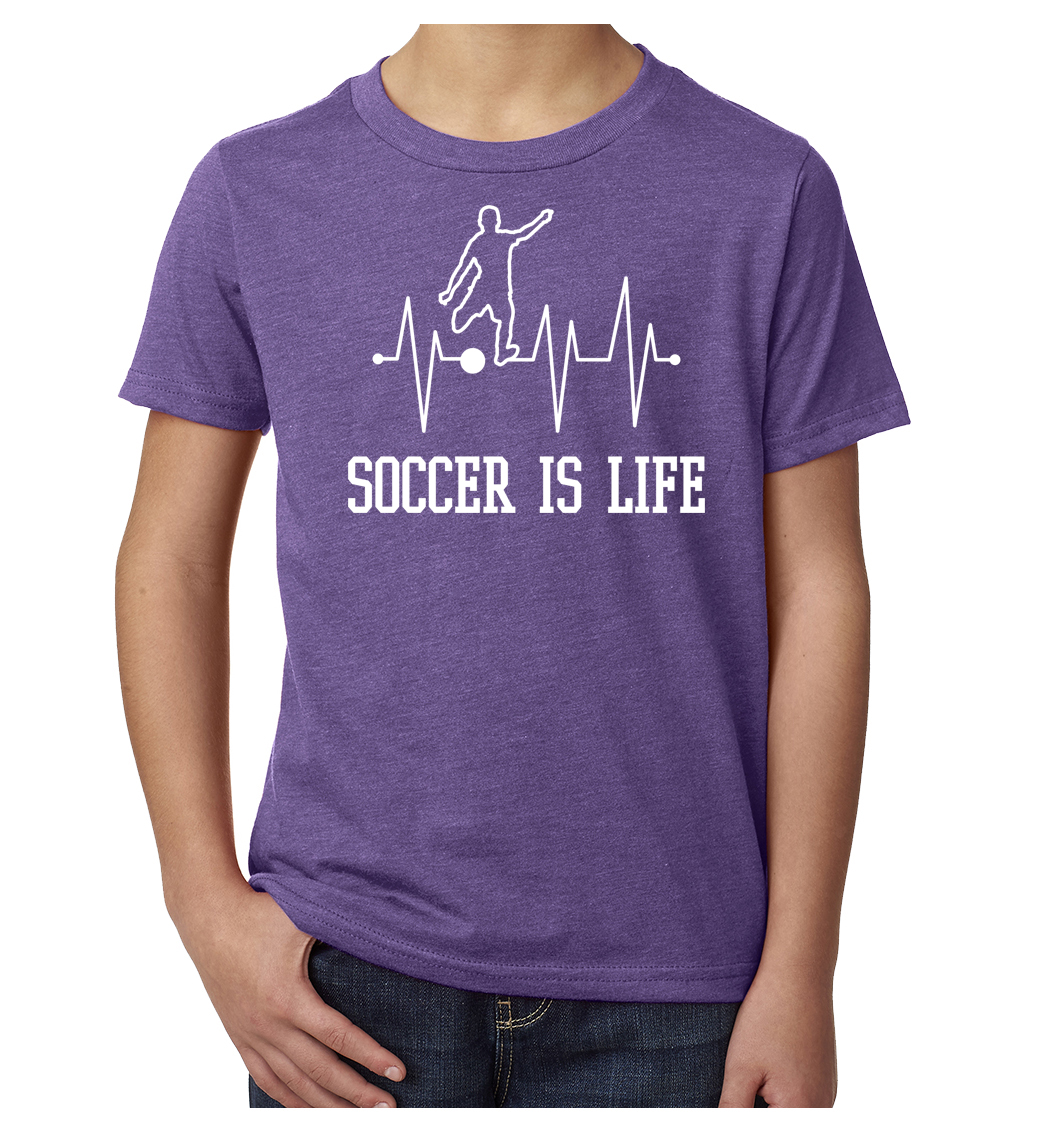 Soccer is Life Heartbeat Youth Soccer shirts, Graphic Soccer shirts - Picture 4 of 7