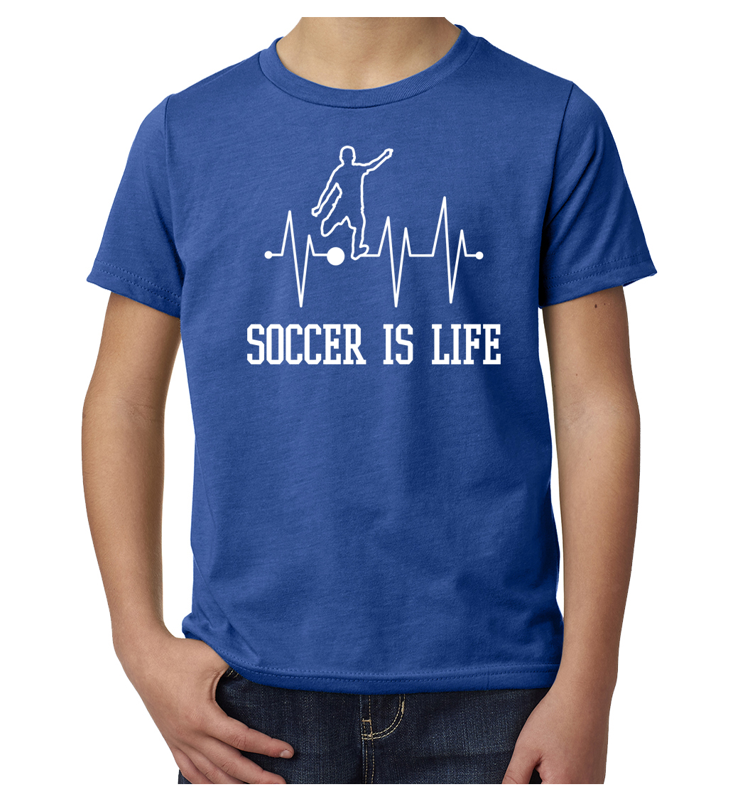 Soccer is Life Heartbeat Youth Soccer shirts, Graphic Soccer shirts - Picture 6 of 7