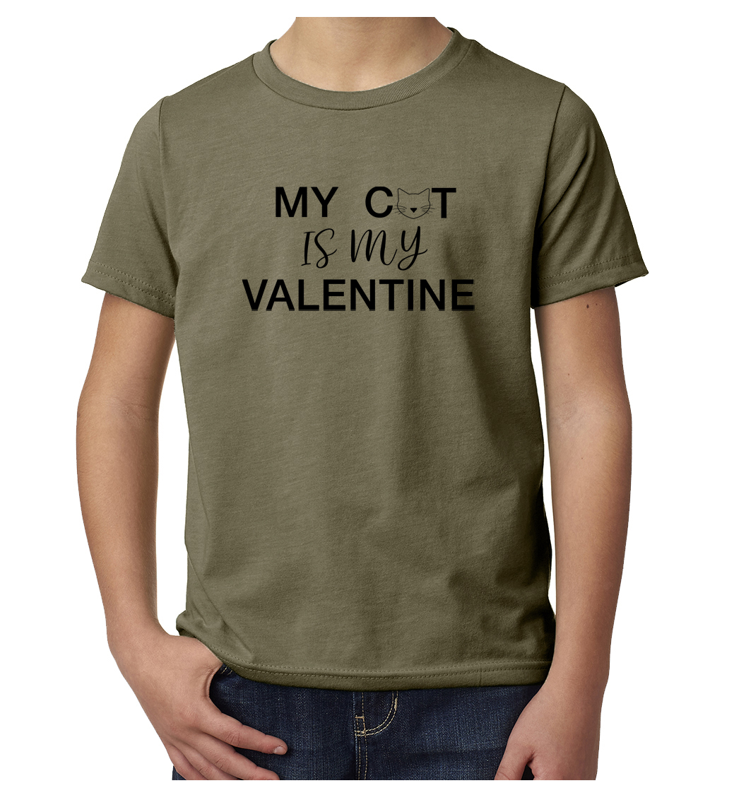 My Cat Is My Valentine Kid's Shirts, Valentine T-Shirts, Funny Kid's Shirts! - Picture 7 of 8